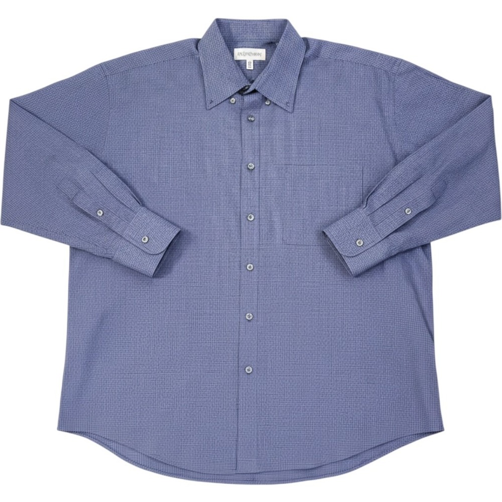 Yves Saint Laurent Mens Blue Micro Check Button Down Shirt Large 16.5 32-33